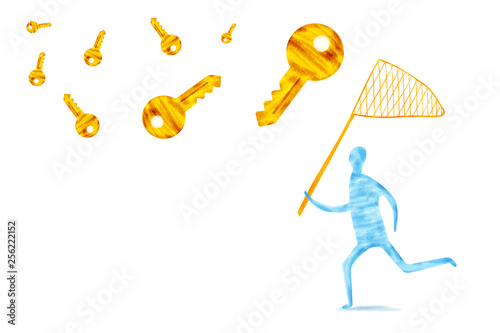 businessman_trying_to_catch_solution photo