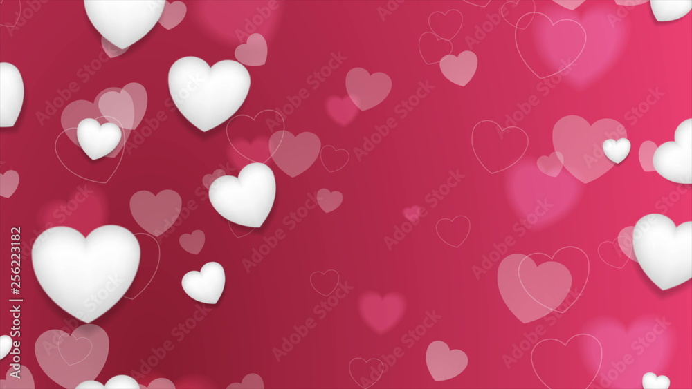 Pink and white hearts St Valentines Day abstract background