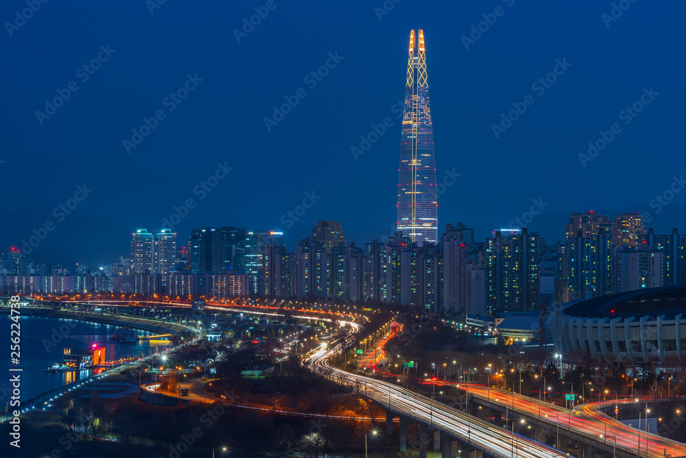Seoul Cityscape at Night,South Korea.