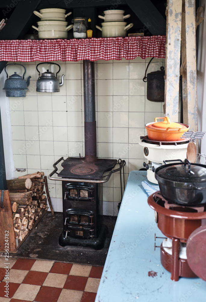 old kitchen and tools in the area of windmills - Molens of Kinderdijk - South holland Netherland. old kitchen and tools in the area of windmills - Molens of Kinderdijk - South holland Netherland.