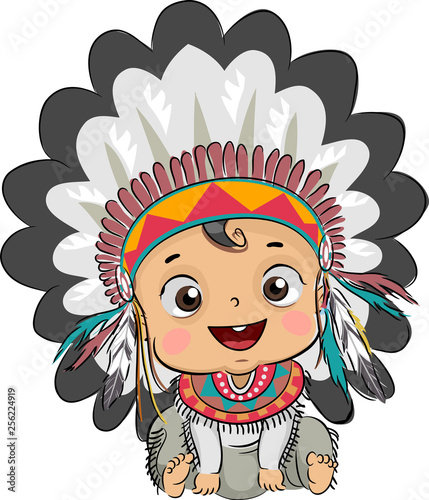 Kid Boy Baby Native America...
