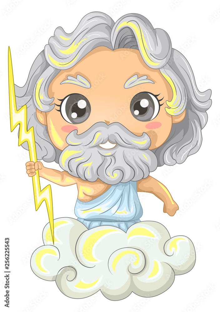 Kid Boy Zeus Illustration