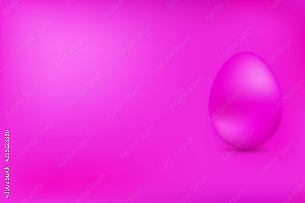 Pink chicken egg on a pink background. Element for design. Happy Easter.Greeting card with сopy space. Pink egg.Vector illustration.