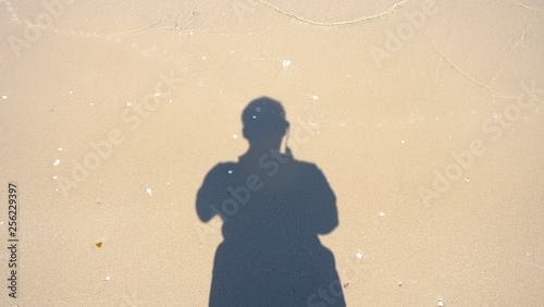My shadow on beach