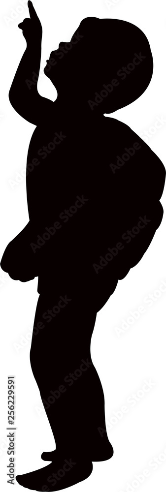 a student girl with backpack, silhouette vector