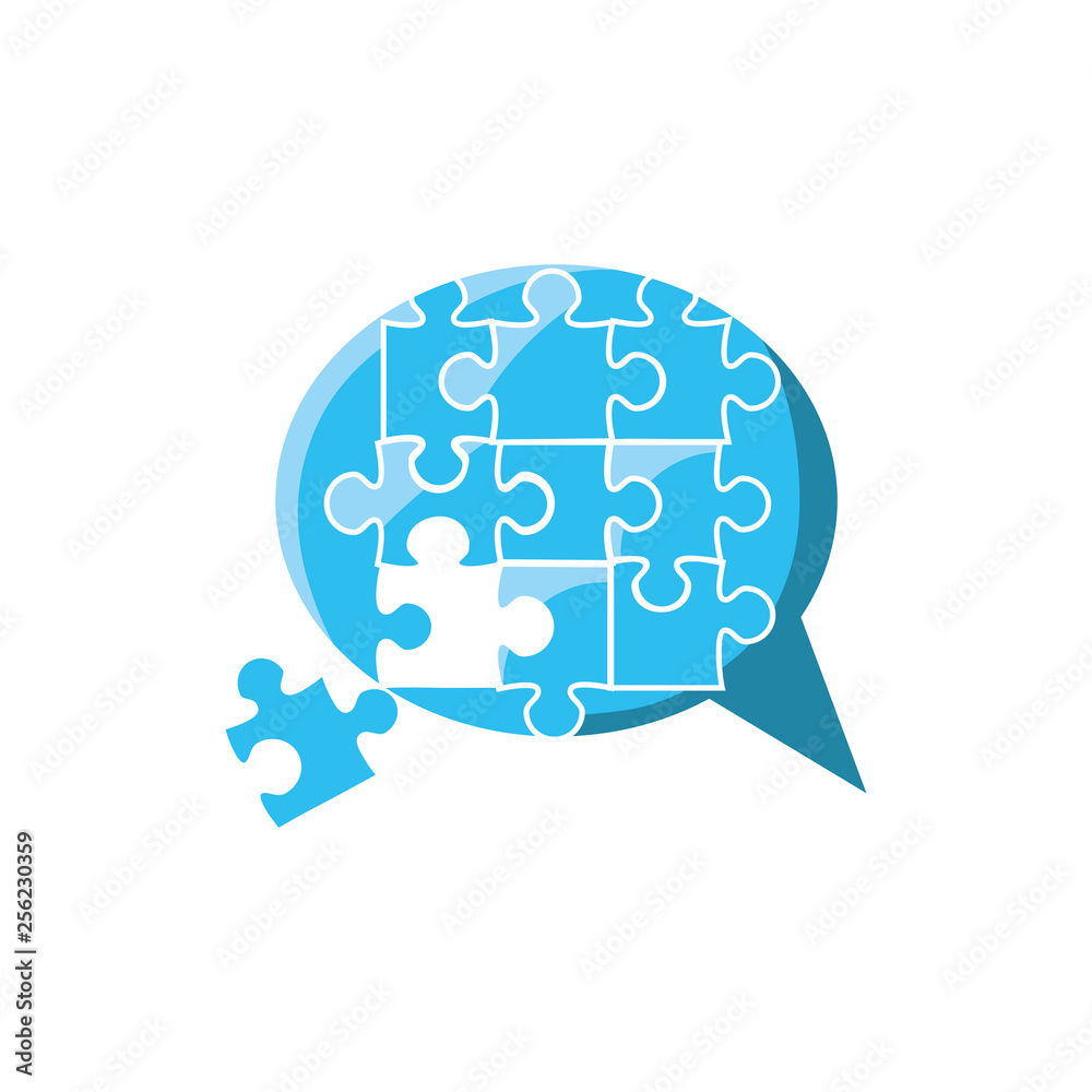 puzzle pieces in shape speech bubble puzzle pieces in shape speech bubble