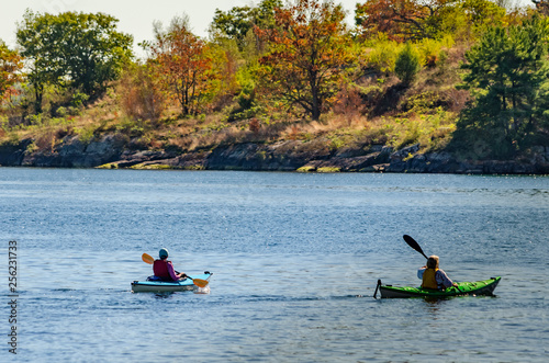 Wallpaper Mural Two kayakers near an island Torontodigital.ca