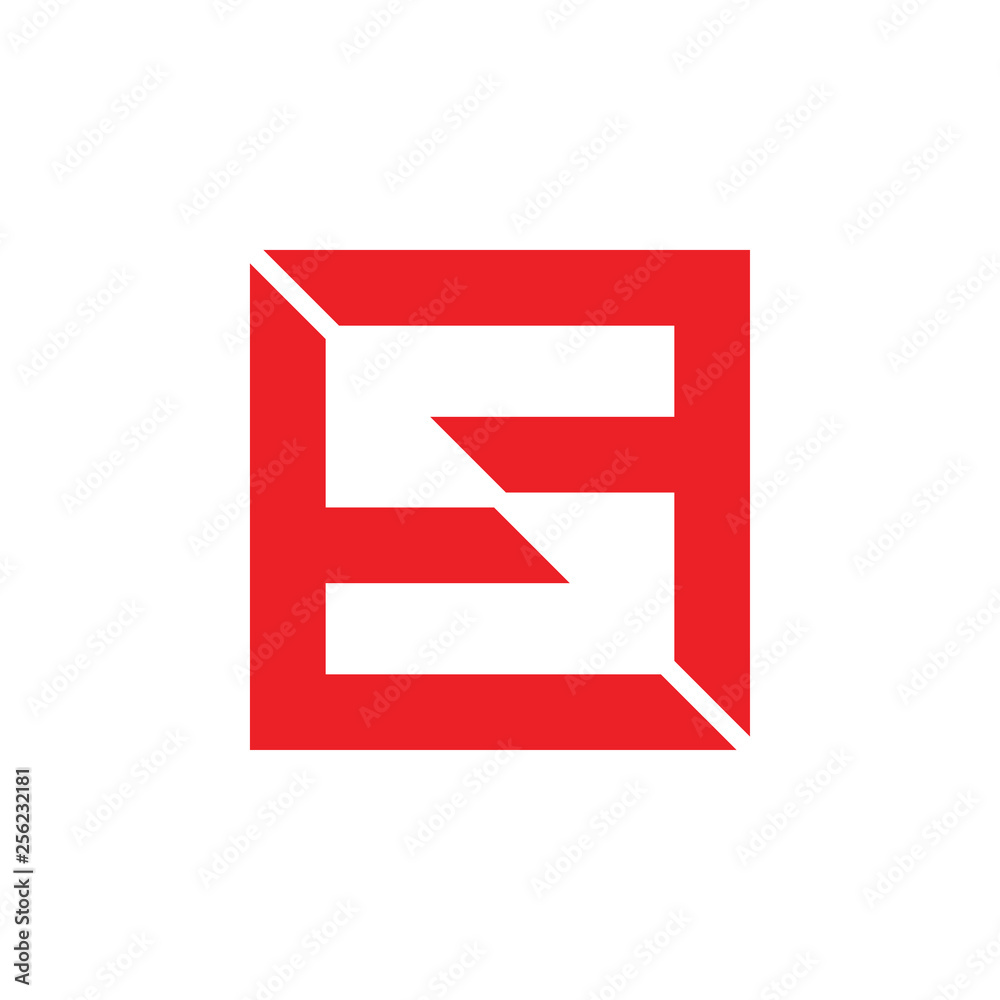 abstract letter fs geometric square logo vector abstract letter fs geometric square logo vector