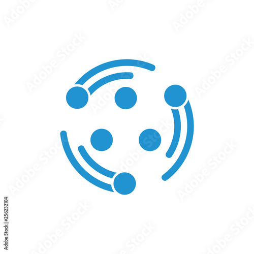 circle rotation team working symbol logo vector