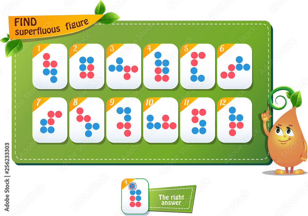 Obraz premium educational game find superfluous figure