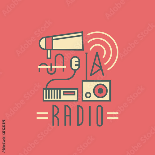 Vector illustration icon set of radio