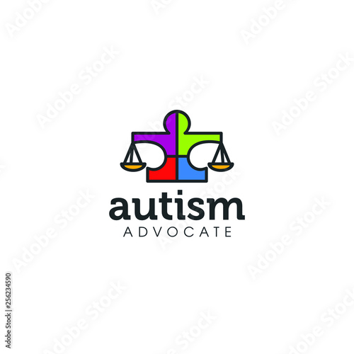 best original autism advocate care logo designs concept, playful and colorful