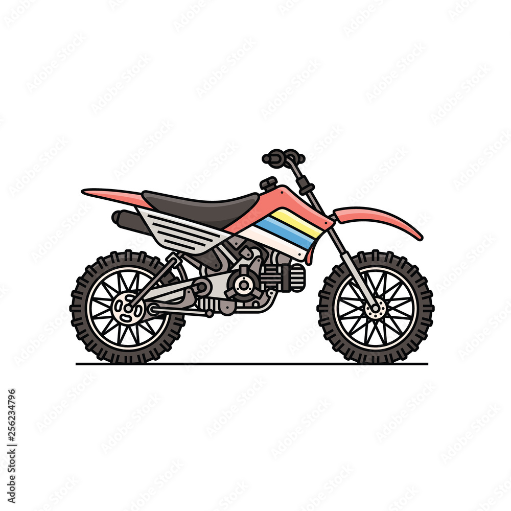 Rally motorbike icon isolated illustration. White background.