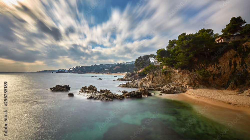 Obraz premium Costa brava landscape with long exposure technique