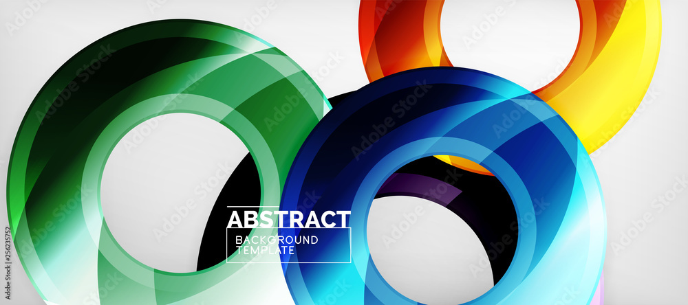 Modern geometric circles abstract background, colorful round shapes with shadow effects Modern geometric circles abstract background, colorful round shapes with shadow effects