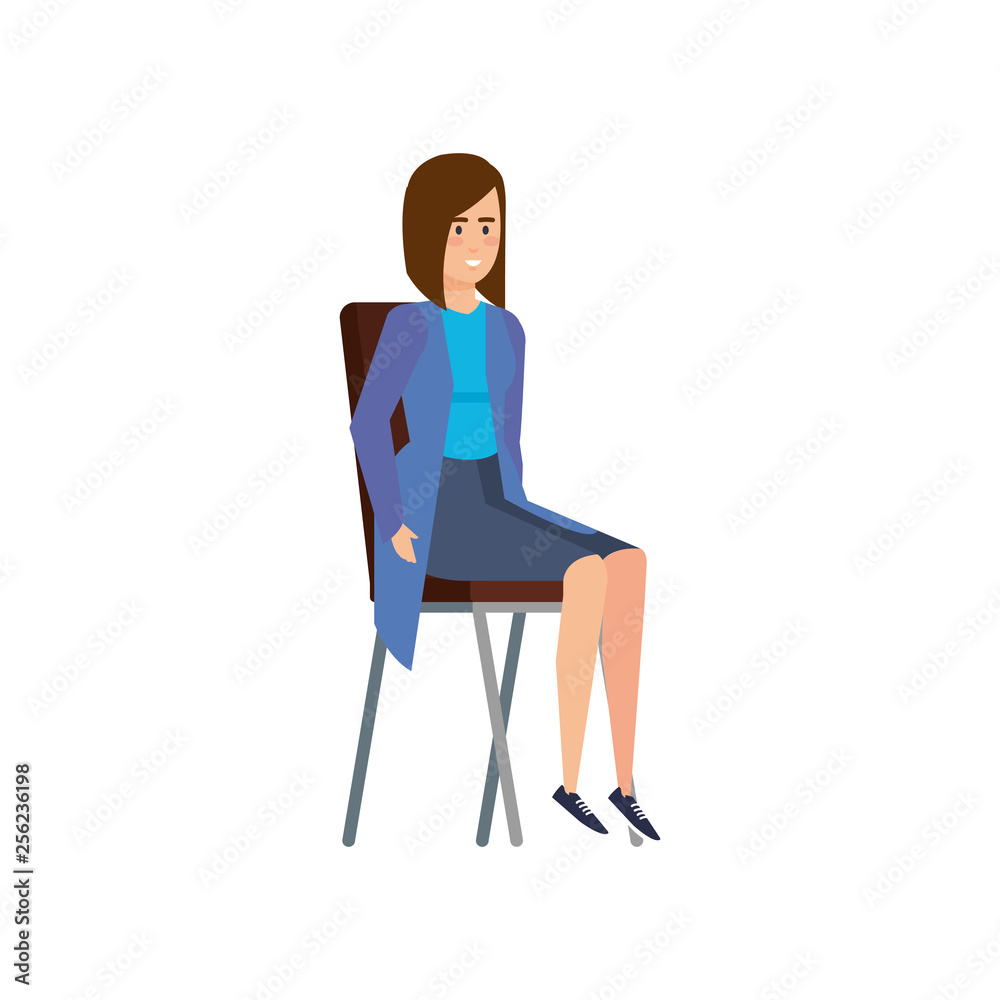 Fototapeta premium elegant businesswoman sitting in chair