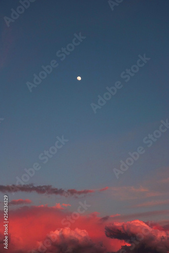 Wallpaper Mural bello tramonto rosso luna sole Torontodigital.ca