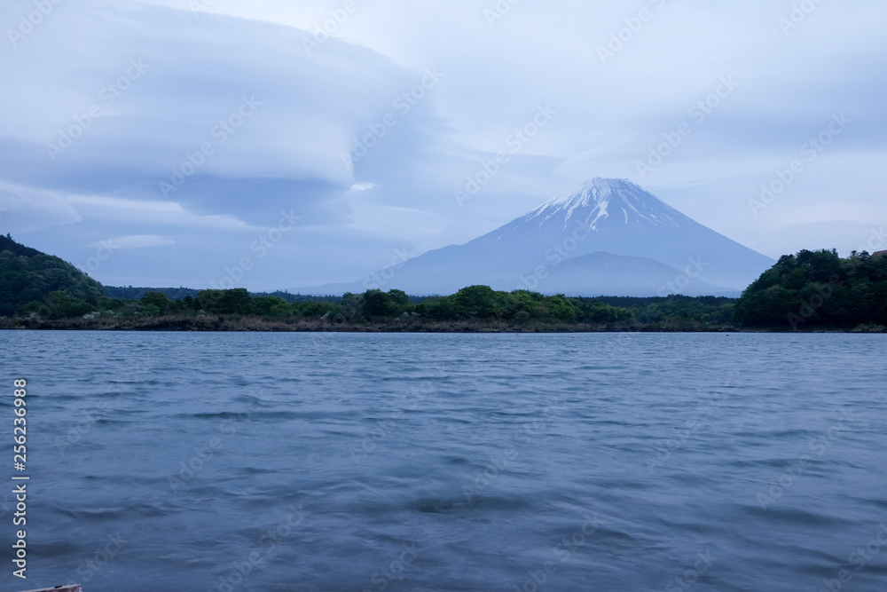 Beautiful view of Mountain Fuji in Japan .