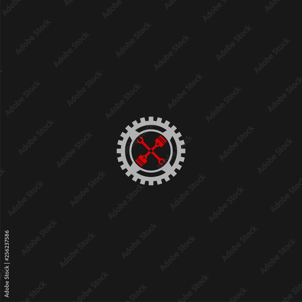 Fototapeta premium logo piston and gear modern