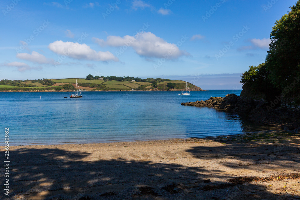 Secluded Cove on the Helford River Estuary in Cornwall, England, UK