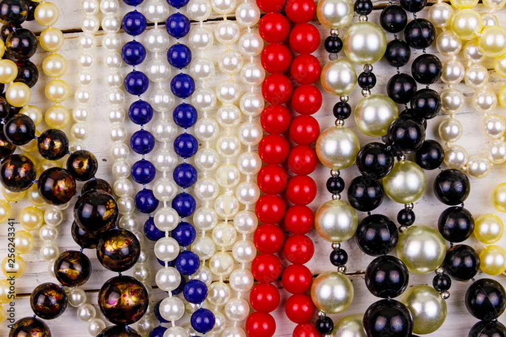 Background of the different beads necklaces Background of the different beads necklaces