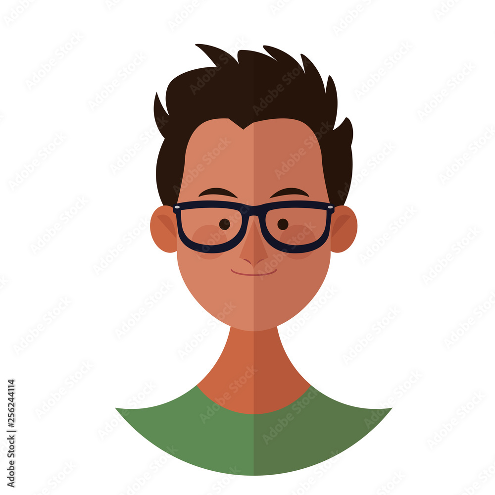 young man face cartoon