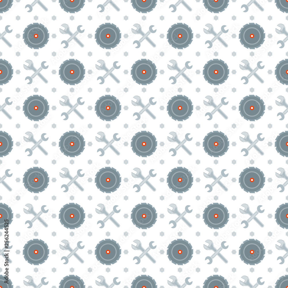 Seamless pattern with tools for building construction