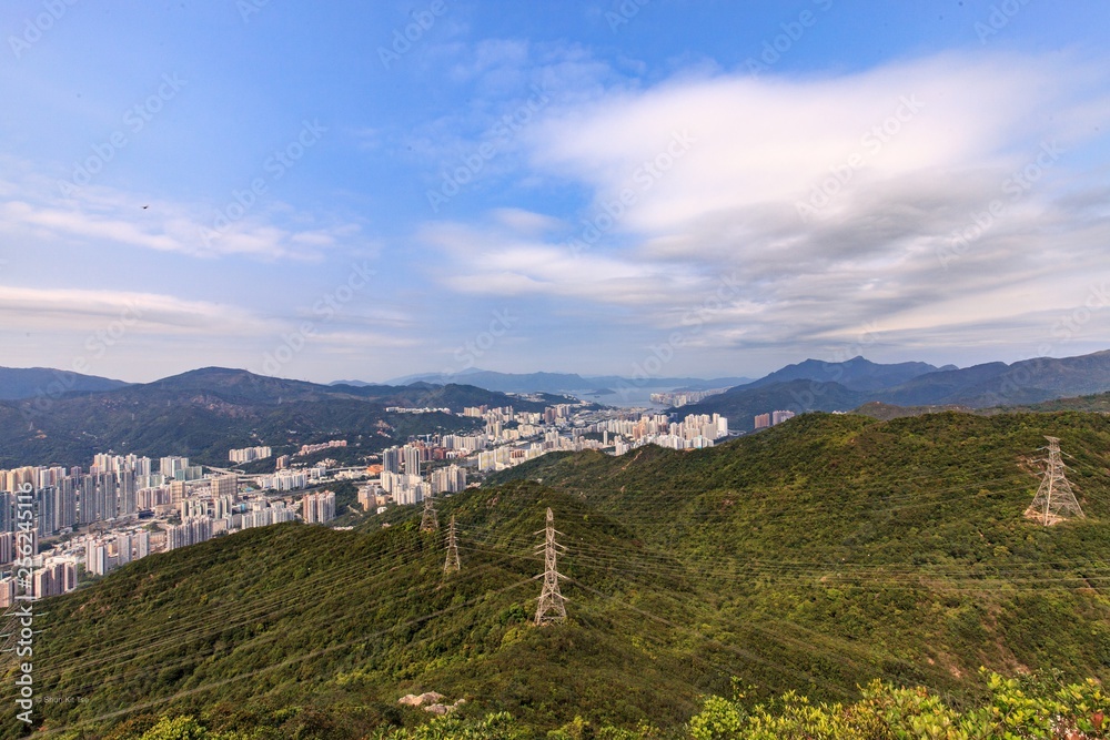 panorama of mountains (Shatin, Hong Kong)