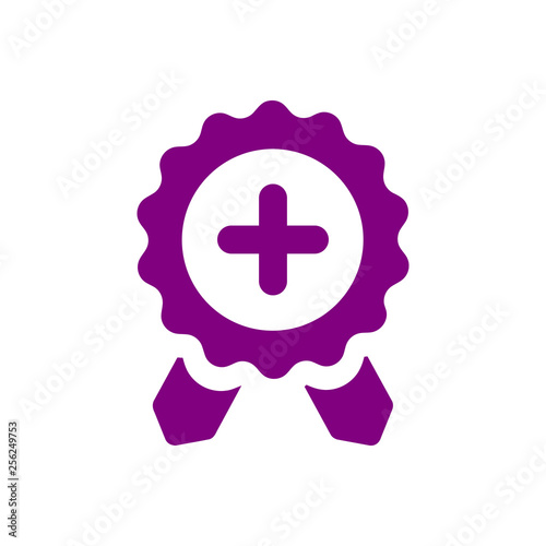 Badge, certificate, medal, quality, reward, Award Plaque, Award Ribbon. purple color award icon