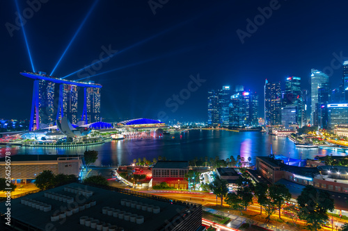 Singapore urban city skyline with beautiful landmark and iconic view.