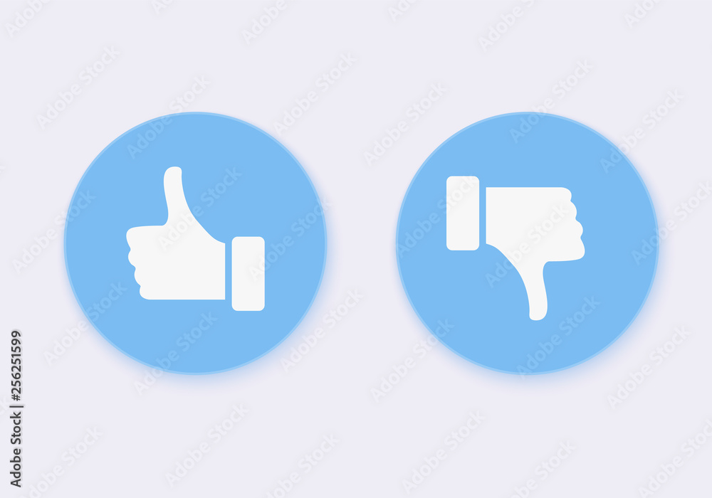 Like and Dislike. Design Elements for Marketing, Business, Advertisement, Social Network. Vector Flat Icons on White Background Like and Dislike. Design Elements for Marketing, Business, Advertisement, Social Network. Vector Flat Icons on White Background