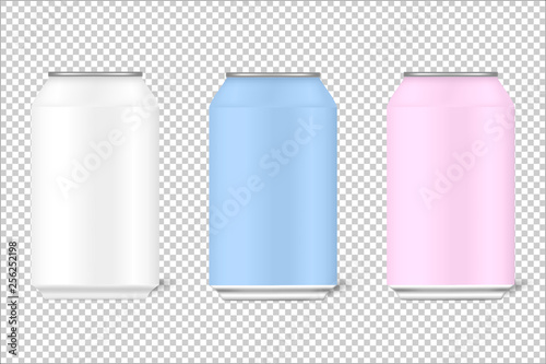 Mock up 3d cans of 330 ml for beer, alcohol, soft drinks, carbonated drinks, cola, energy drinks with realistic shadows. The background is transparent. Can be used for your design.