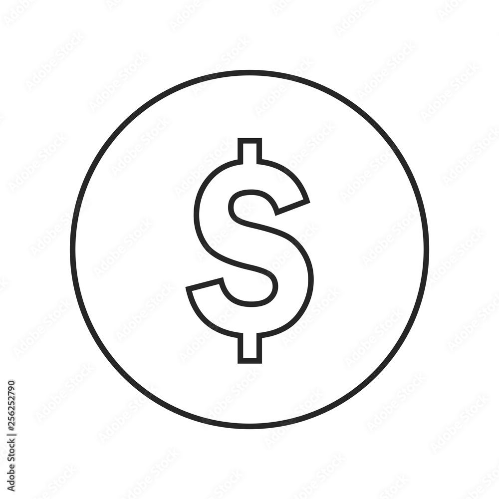 Coin flat icon on white background, for any occasion Coin flat icon on white background, for any occasion