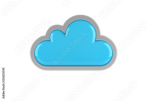Cloud Computing internet Symbol icon concept on white background. 3D rendering.
