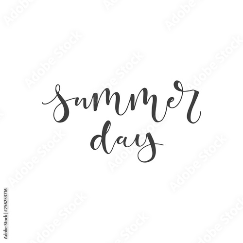 Lettering with phrase Summer day. Vector illustration.
