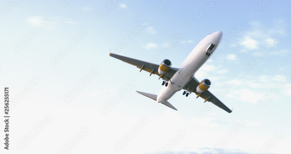 Commercial Airplane close fly by Commercial Airplane close fly by