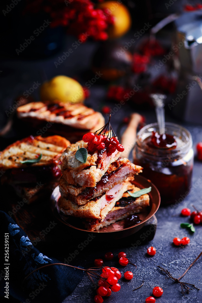 ham cheddar cranberry melt sandwich.