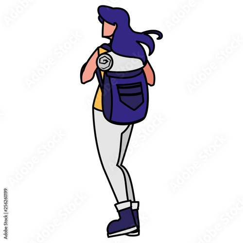 adventurous woman with travelbag