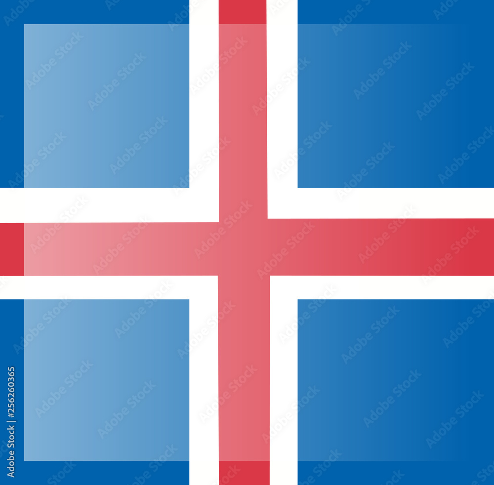 Obraz premium Iceland flag, official colors and proportion correctly. National Iceland flag. Flat