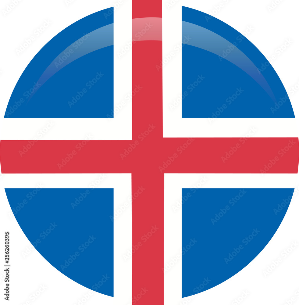 Obraz premium Iceland flag, official colors and proportion correctly. National Iceland flag. Flat