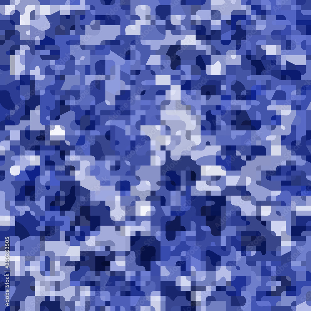 Fototapeta premium Modern geometric blue camo seamless pattern