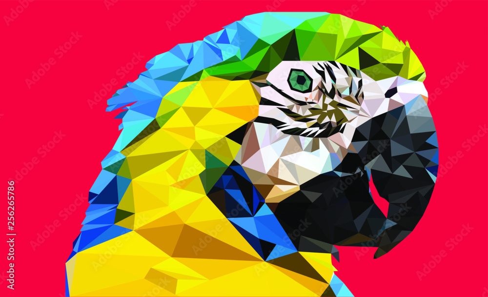 Fototapeta premium Low poly macaw