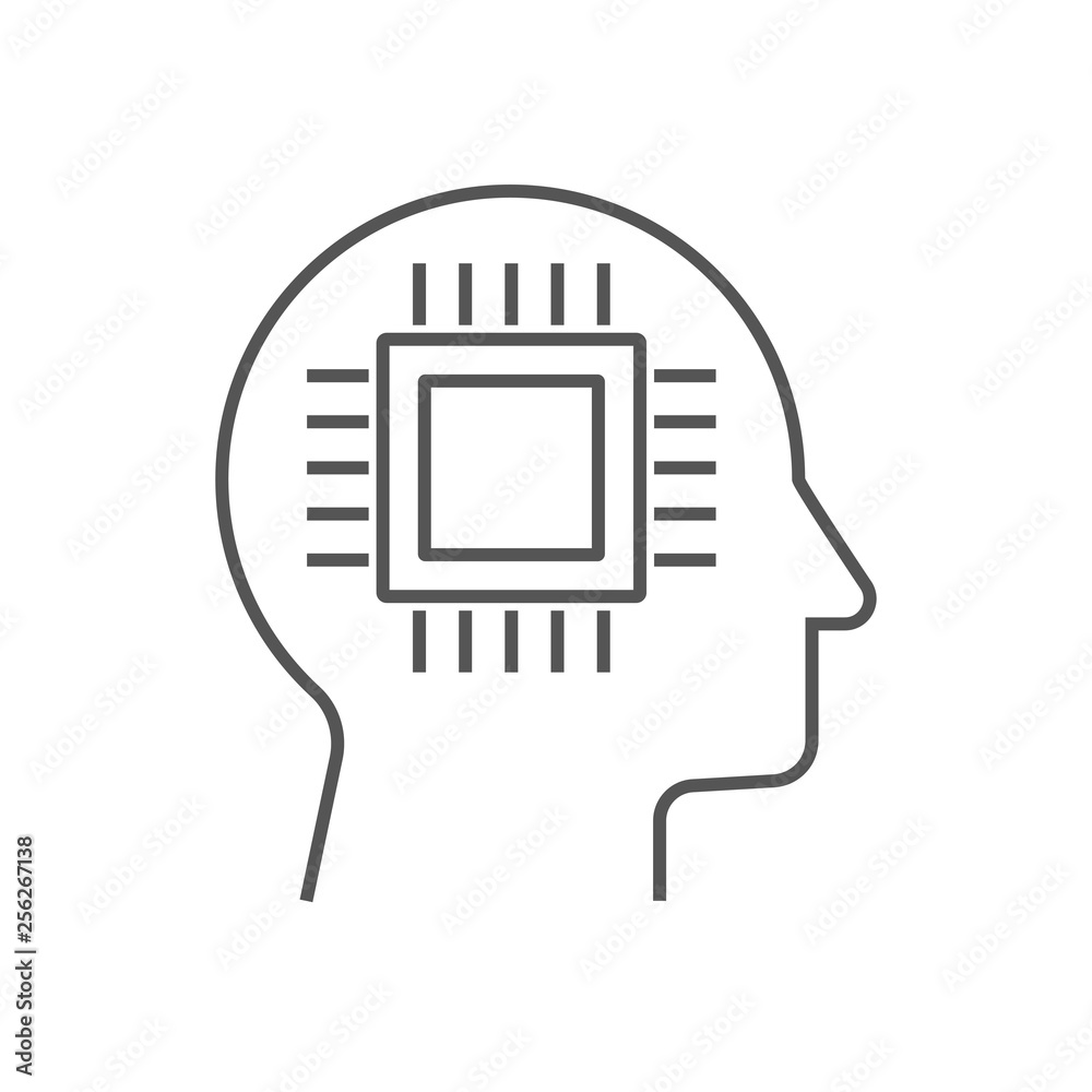 Head of cyborg vector icon. AI concept. Vector Illustration. EPS 10 Head of cyborg vector icon. AI concept. Vector Illustration. EPS 10