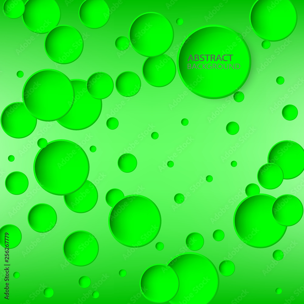  Geometric background of abstract stylish green circles
