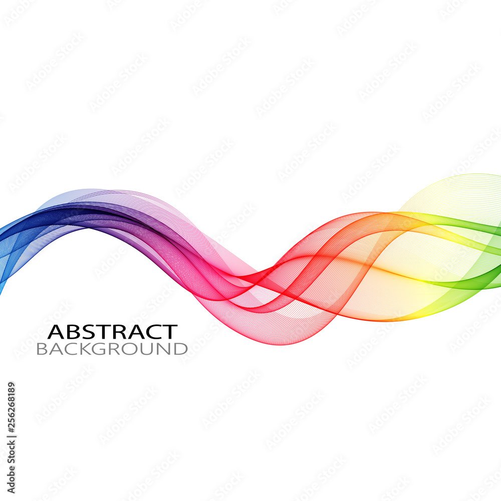 Abstract colored wave lines on white background Abstract colored wave lines on white background