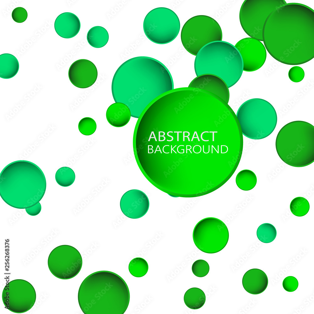 Geometric abstract background with green circles Geometric abstract background with green circles