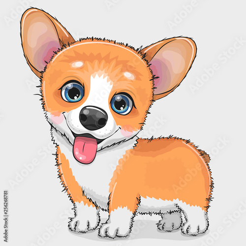 Cute cartoon Dog Corgi