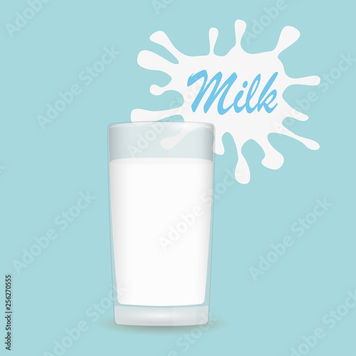 Milk. Glass. Vector illustration.