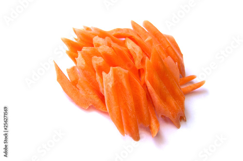 Obraz na płótnie Fresh carrot sliced by wave on white background w salonie