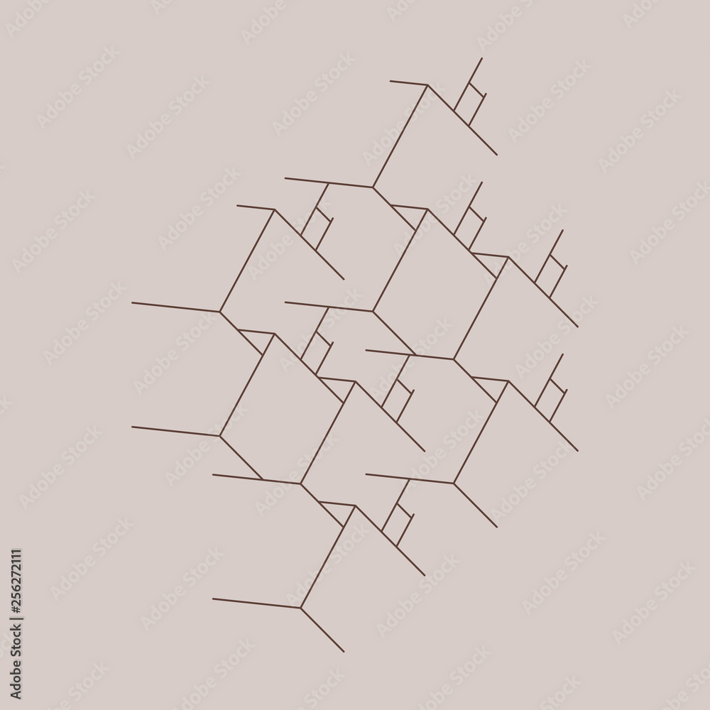 Abstract boxes background. Modern technology with square mesh. Geometric lines. Cube cell. Abstract boxes background. Modern technology with square mesh. Geometric lines. Cube cell.